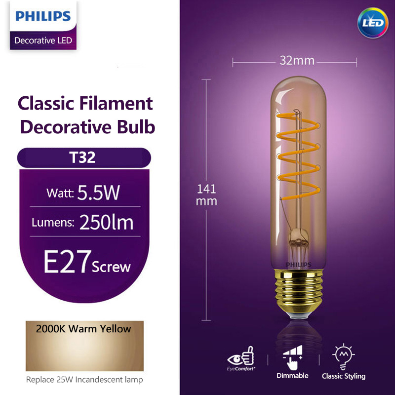Philips LED T32 Classic Filame - Philips Bulb Led Classic 评论和价格
