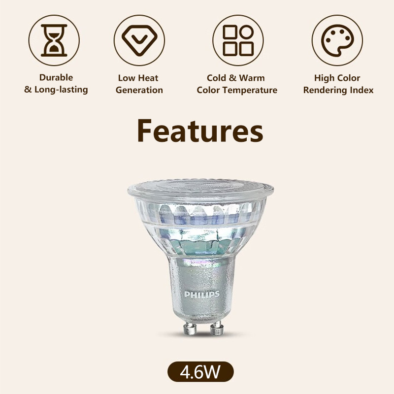 Philips LED GU10 PAR16 Essenti - Philips Bulb Led Classic 评论和价格